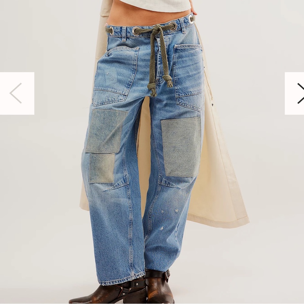 Free People NWOT We The Free Moxie Pull-On Barrel Jeans